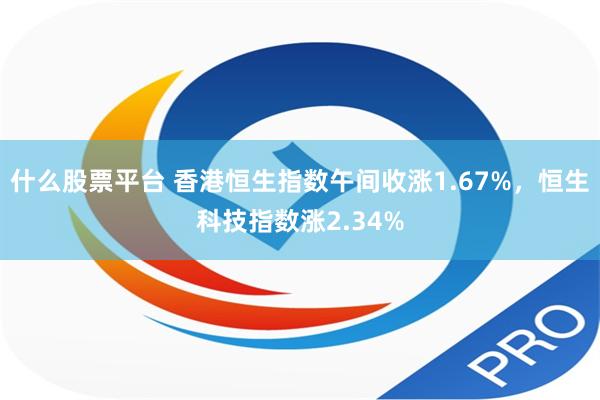 什么股票平台 香港恒生指数午间收涨1.67%，恒生科技指数涨2.34%