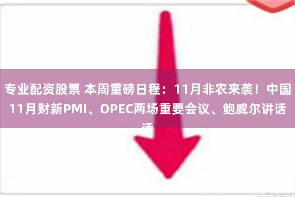 专业配资股票 本周重磅日程：11月非农来袭！中国11月财新PMI、OPEC两场重要会议、鲍威尔讲话