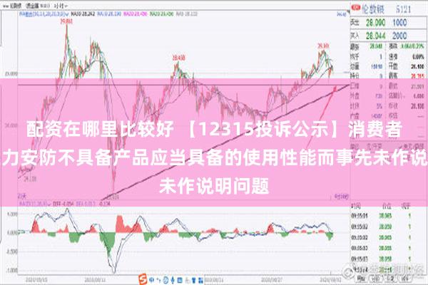 配资在哪里比较好 【12315投诉公示】消费者投诉王力安防不具备产品应当具备的使用性能而事先未作说明问题