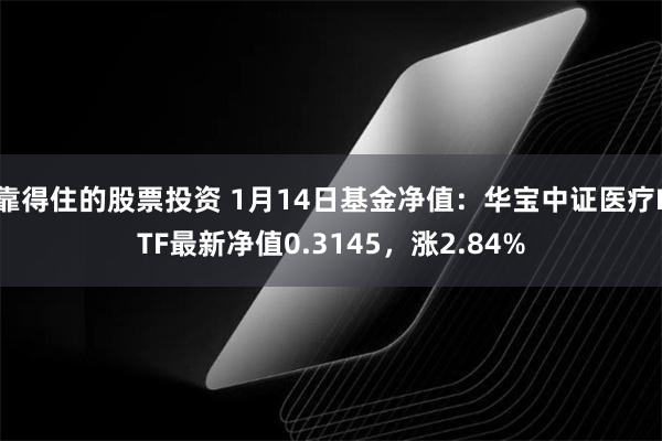 靠得住的股票投资 1月14日基金净值：华宝中证医疗ETF最新净值0.3145，涨2.84%